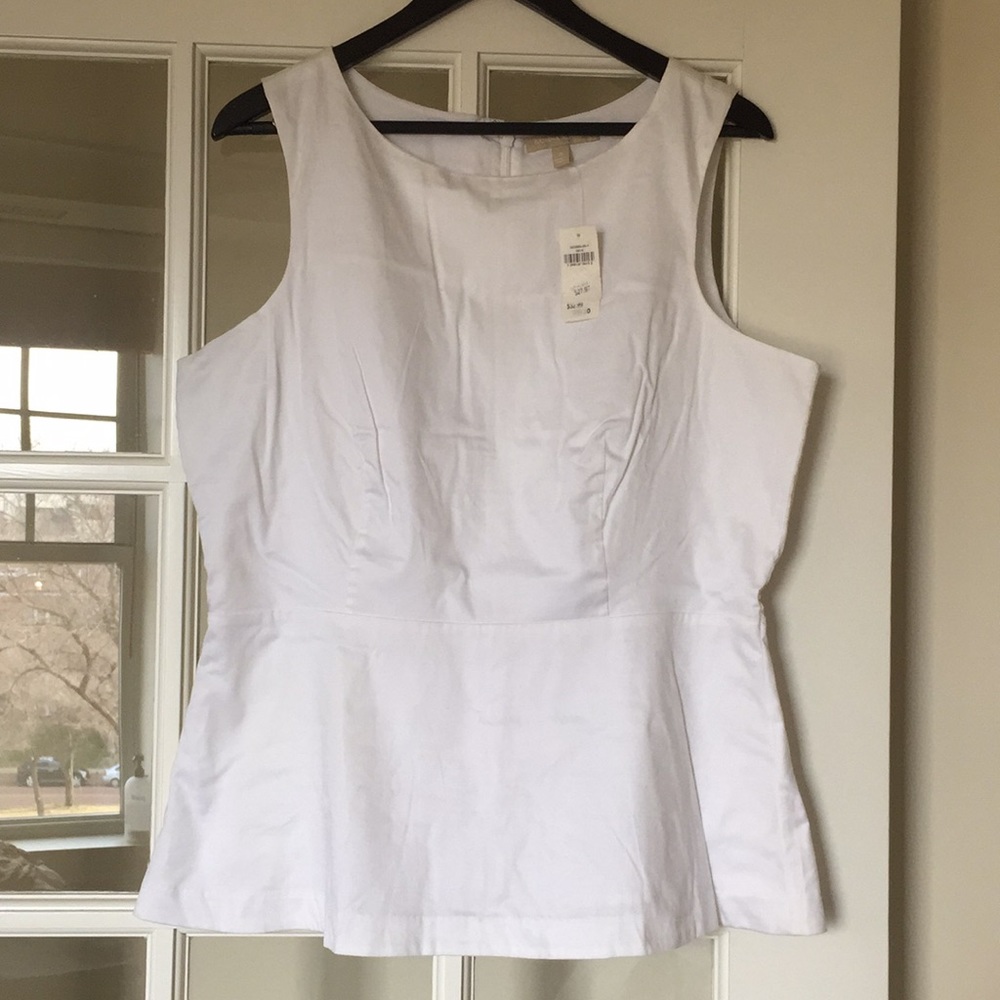 BR size 16 white peplum top